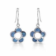 Blue Flower Drop Earrings