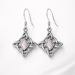 Celtic Knot Pink Stone Earrings