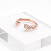Rose Gold Open Cuff Diamond Ring