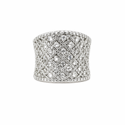Wide diamond-studded band with intricate sparkle