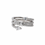 Elegant multi-band diamond ring with modern sparkle.