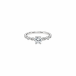 Elegant solitaire ring with delicate twisted band.