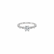 Elegant solitaire ring with delicate twisted band.