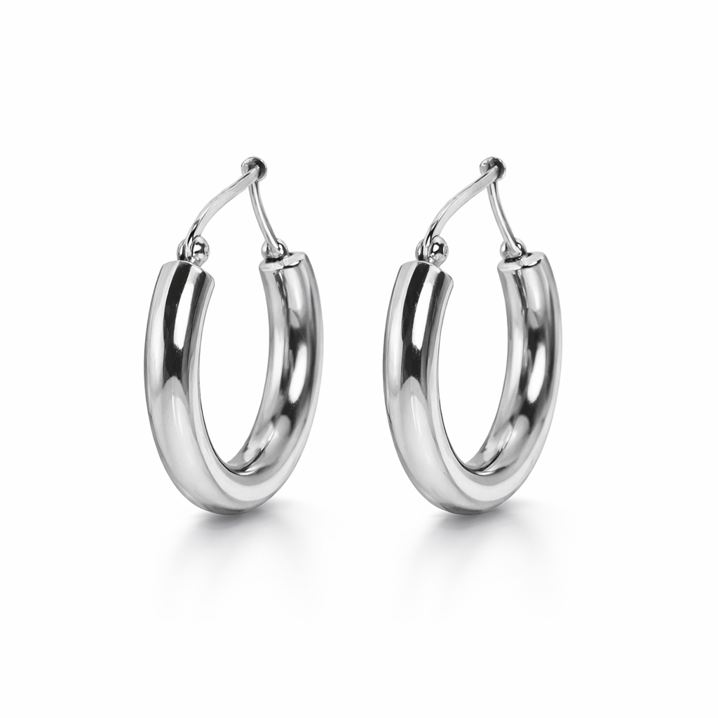 Classic Silver Hoop Earrings (small)