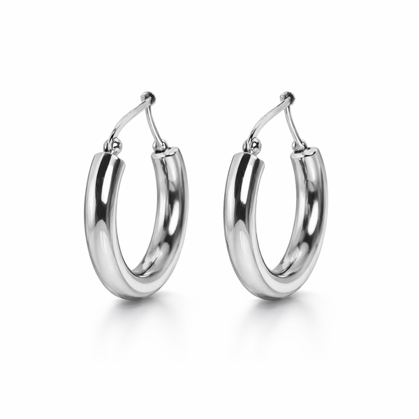 Classic Silver Hoop Earrings (small)