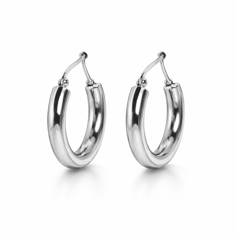 Classic Silver Hoop Earrings (small)