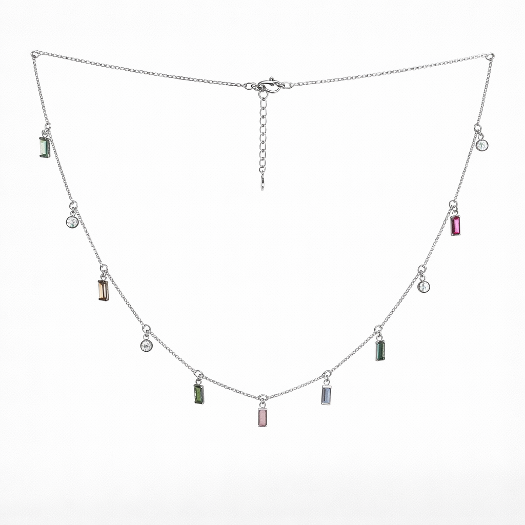 Colorful Gemstone Charm Necklace