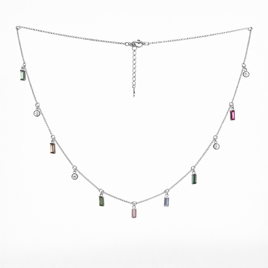 Colorful Gemstone Charm Necklace
