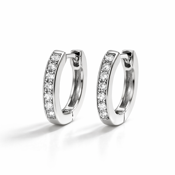 Crystal Pavé Hoop Earrings