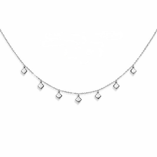 Diamond Shape Drop Charm Necklace