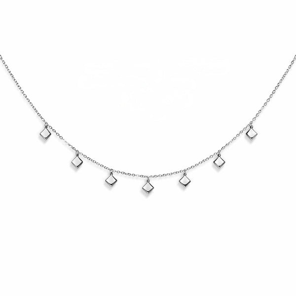 Diamond Shape Drop Charm Necklace