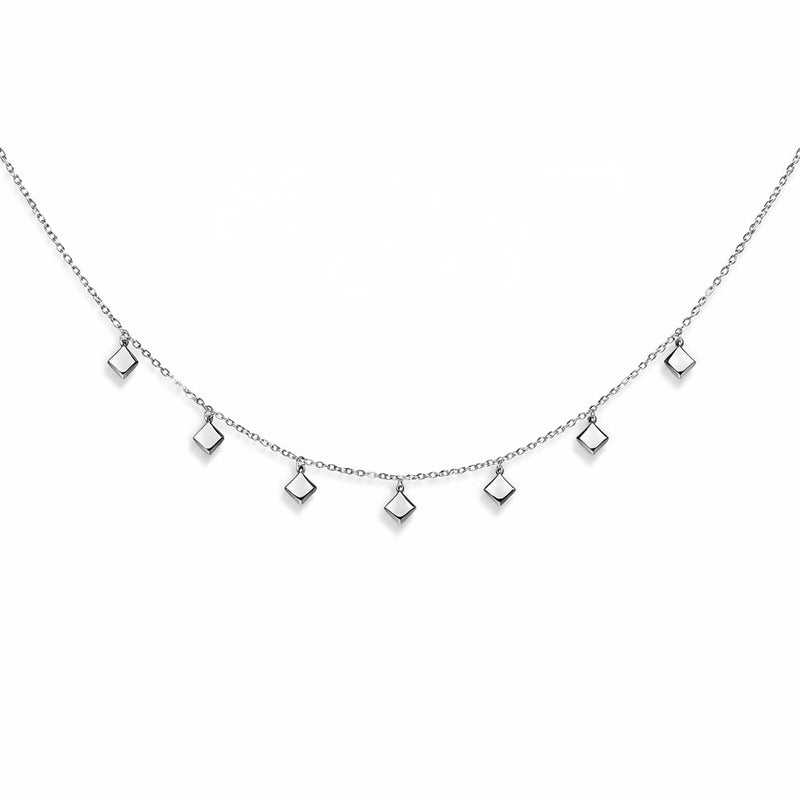 Diamond Shape Drop Charm Necklace