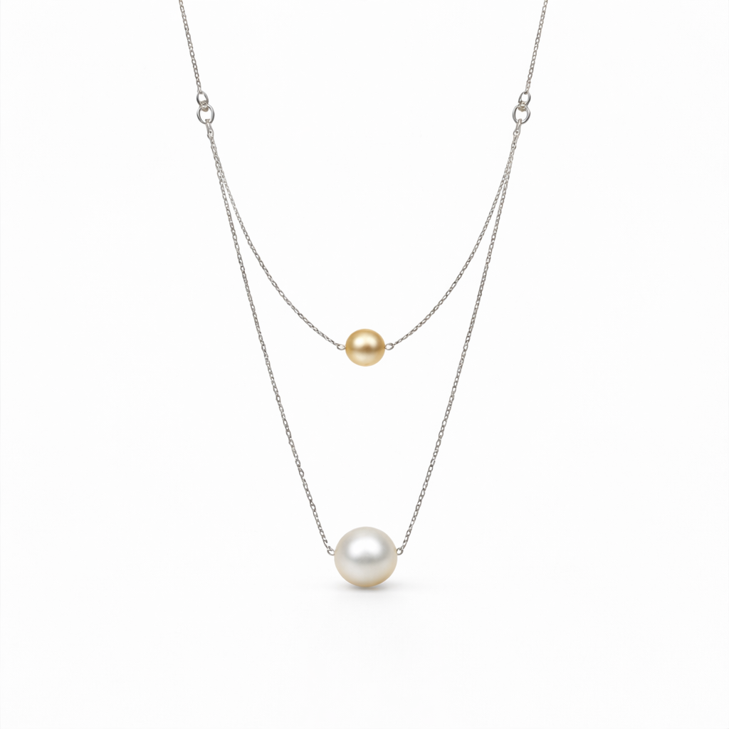Double Pearl Layered Necklace