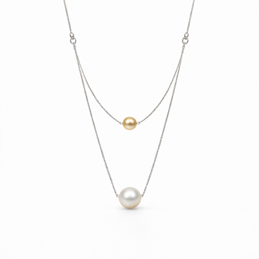 Double Pearl Layered Necklace
