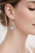 Celtic Knot Pink Stone Earrings