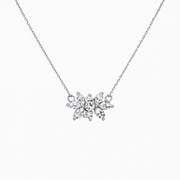 Floral Diamond Cluster Necklace