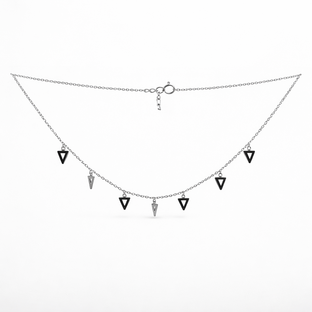 Geometric Triangle Charm Necklace