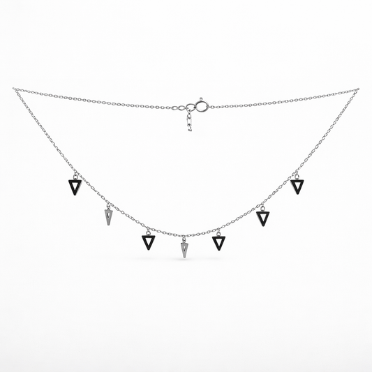 Geometric Triangle Charm Necklace