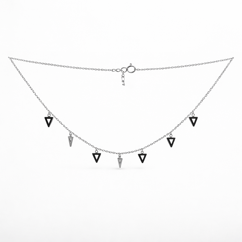 Geometric Triangle Charm Necklace