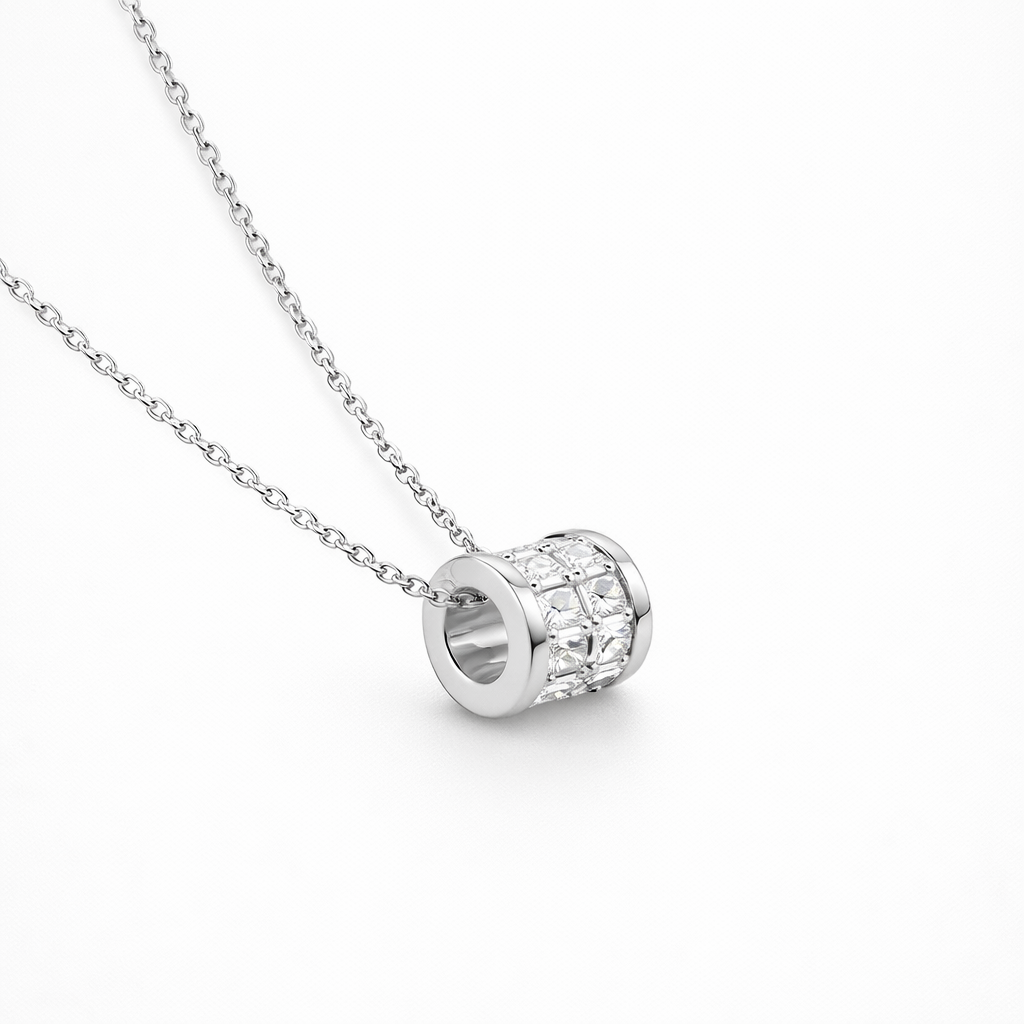 Crystal Barrel Pendant Necklace
