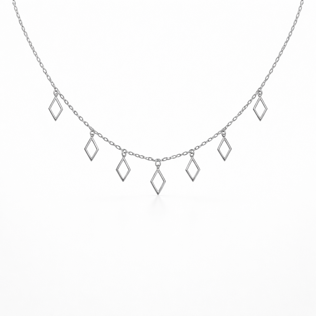 Open Diamond Shape Charm Necklace