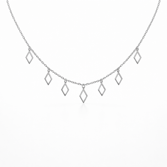 Open Diamond Shape Charm Necklace