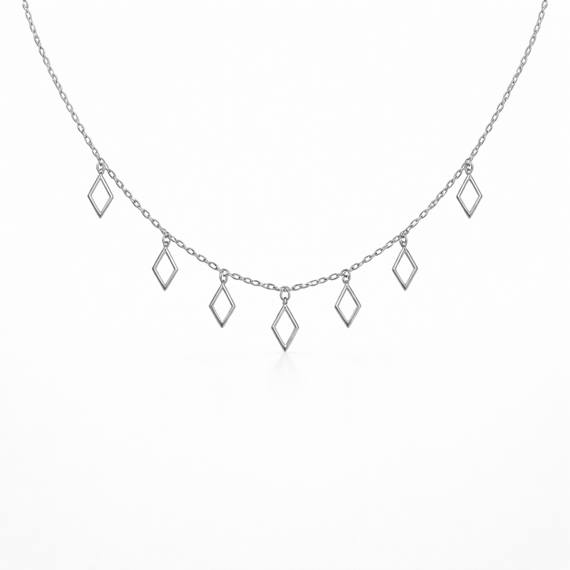 Open Diamond Shape Charm Necklace