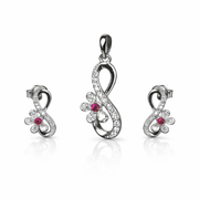 Elegant Infinity Pendant And Stud Set