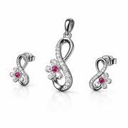 Elegant Infinity Pendant And Stud Set
