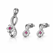 Elegant Infinity Pendant And Stud Set