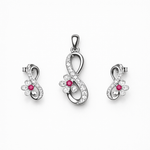 Elegant Infinity Pendant And Stud Set