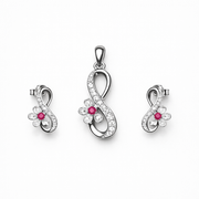 Elegant Infinity Pendant And Stud Set