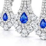 Silver Royal Blue Stone Pendant And Stud Set