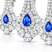 Silver Royal Blue Stone Pendant And Stud Set