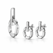 Contemporary Circle Bar Pendant Set