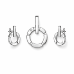 Contemporary Circle Bar Pendant Set