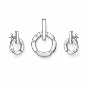 Contemporary Circle Bar Pendant Set