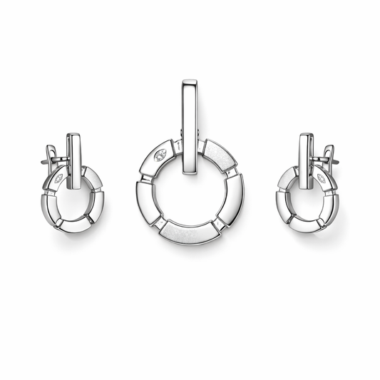 Contemporary Circle Bar Pendant Set