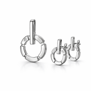 Contemporary Circle Bar Pendant Set