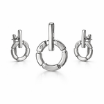 Contemporary Circle Bar Pendant Set