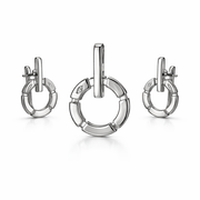 Contemporary Circle Bar Pendant Set