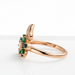Emerald Flower Rose Gold Ring