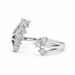 Elegant open silver ring with cascading sparkle