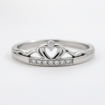 Crown Heart Diamond Ring