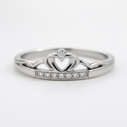 Crown Heart Diamond Ring