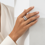 Double Row Diamond Wave Ring