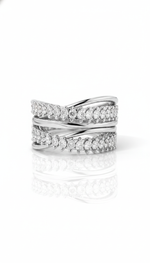 Double Row Diamond Wave Ring