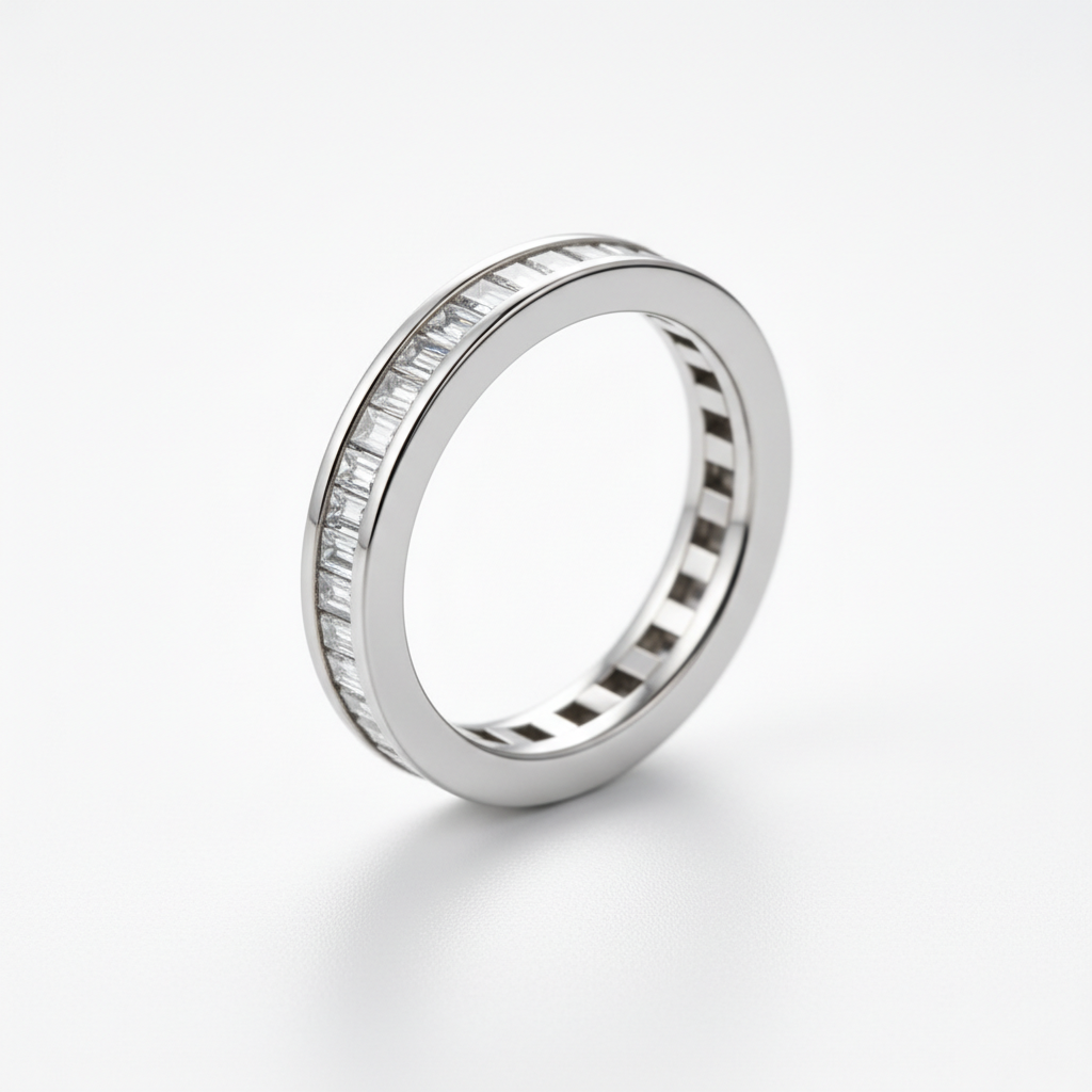 Silver Baguette Eternity Band