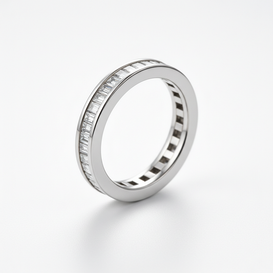 Silver Baguette Eternity Band