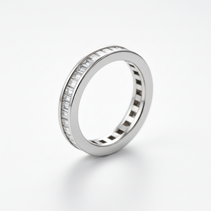 Silver Baguette Eternity Band